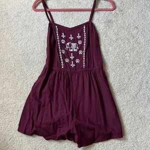 Maroon Romper from Pacsun